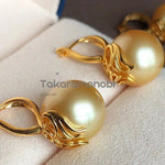 Load image into Gallery viewer, 18k gold cultured pearl hoop earrings
