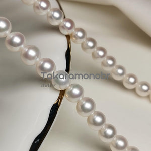 7.0-8.0 mm 16" White Freshadama Freshwater Pearl Necklace - takaramonobr