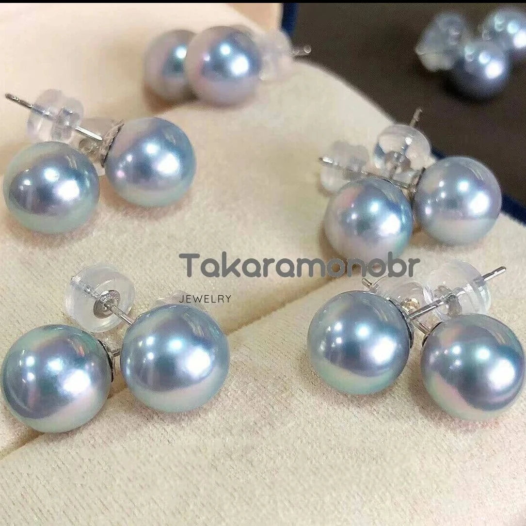 blue akoya pearl earrings
