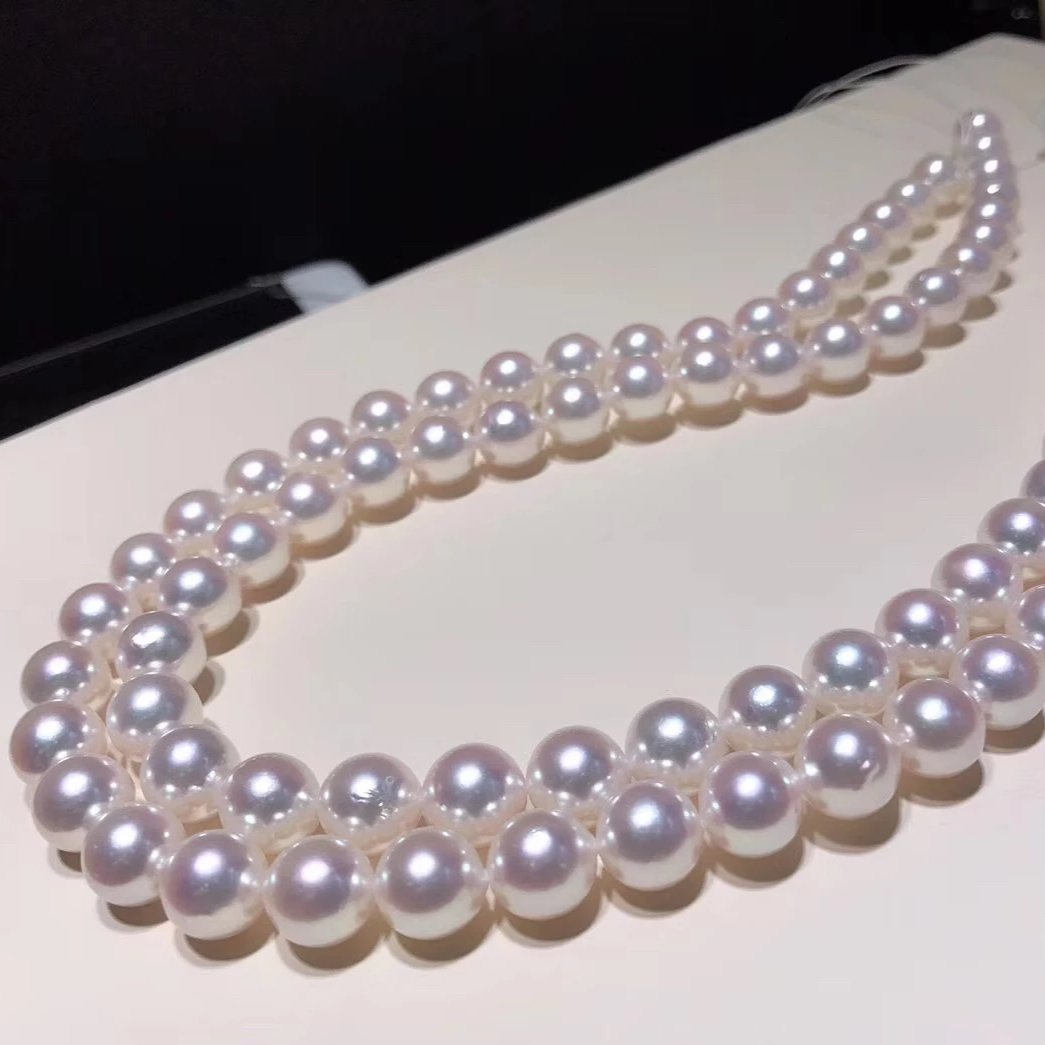 personalized Japanese akoya pearl necklace
