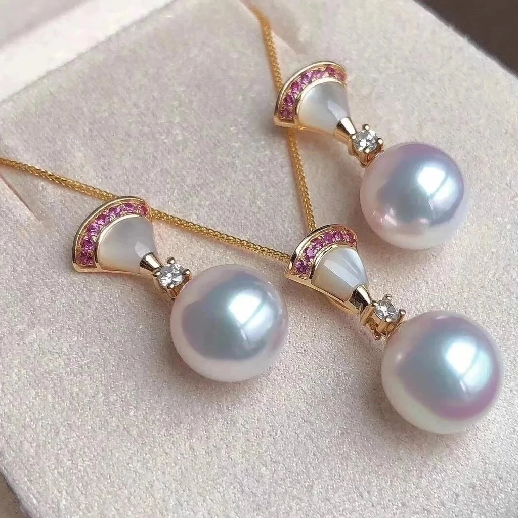 白贝造型akoya pearl pendant