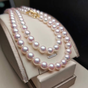 oversized Japanese akoya pearl stud necklace