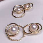 Load image into Gallery viewer, pearl hoop earrings
