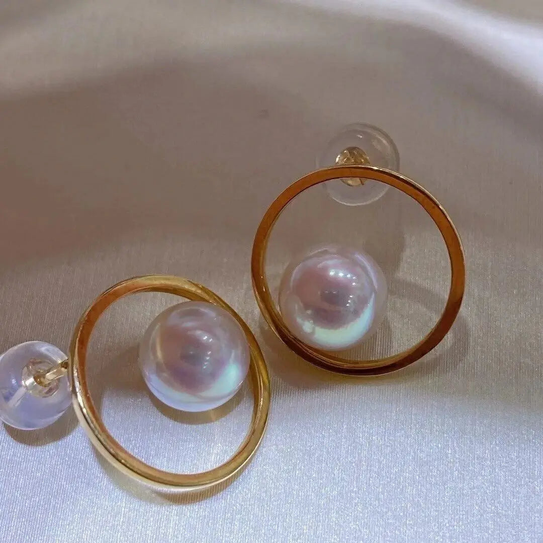 Japanese akoya pearl earrings settings