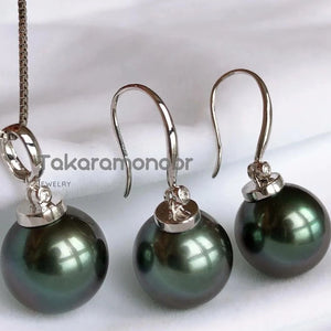 black green pearl dangle pendant