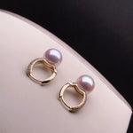 Load image into Gallery viewer, 18k gold cultured pearl stud earrings
