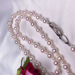 Load image into Gallery viewer, 24&quot; Matinee Length Japanese AA+ White Akoya Pearl Necklace - takaramonobr
