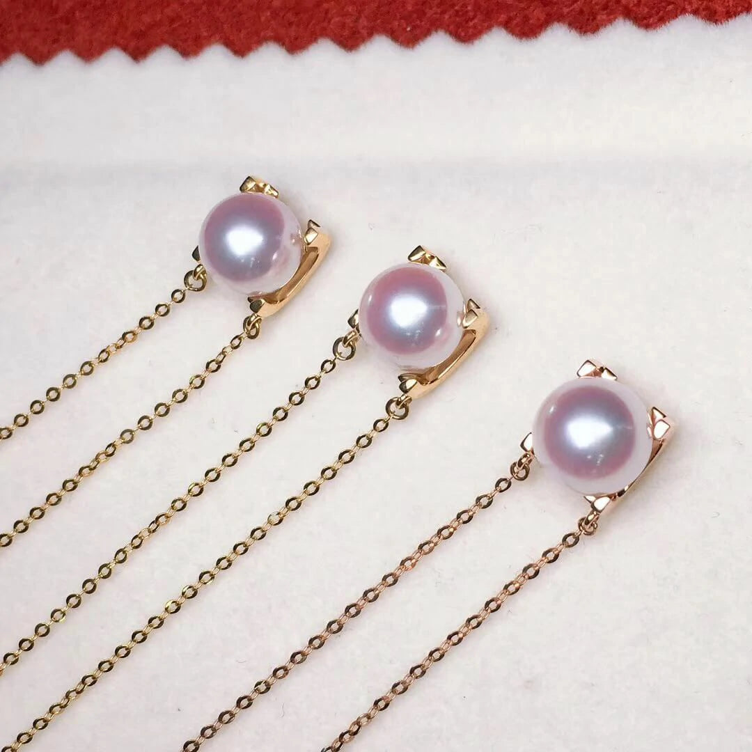 akoya pearl pendant with 18k gold chain