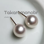 Load image into Gallery viewer, 7.0-8.0 mm White Freshadama Freshwater Pearl Stud Earrings - takaramonobr
