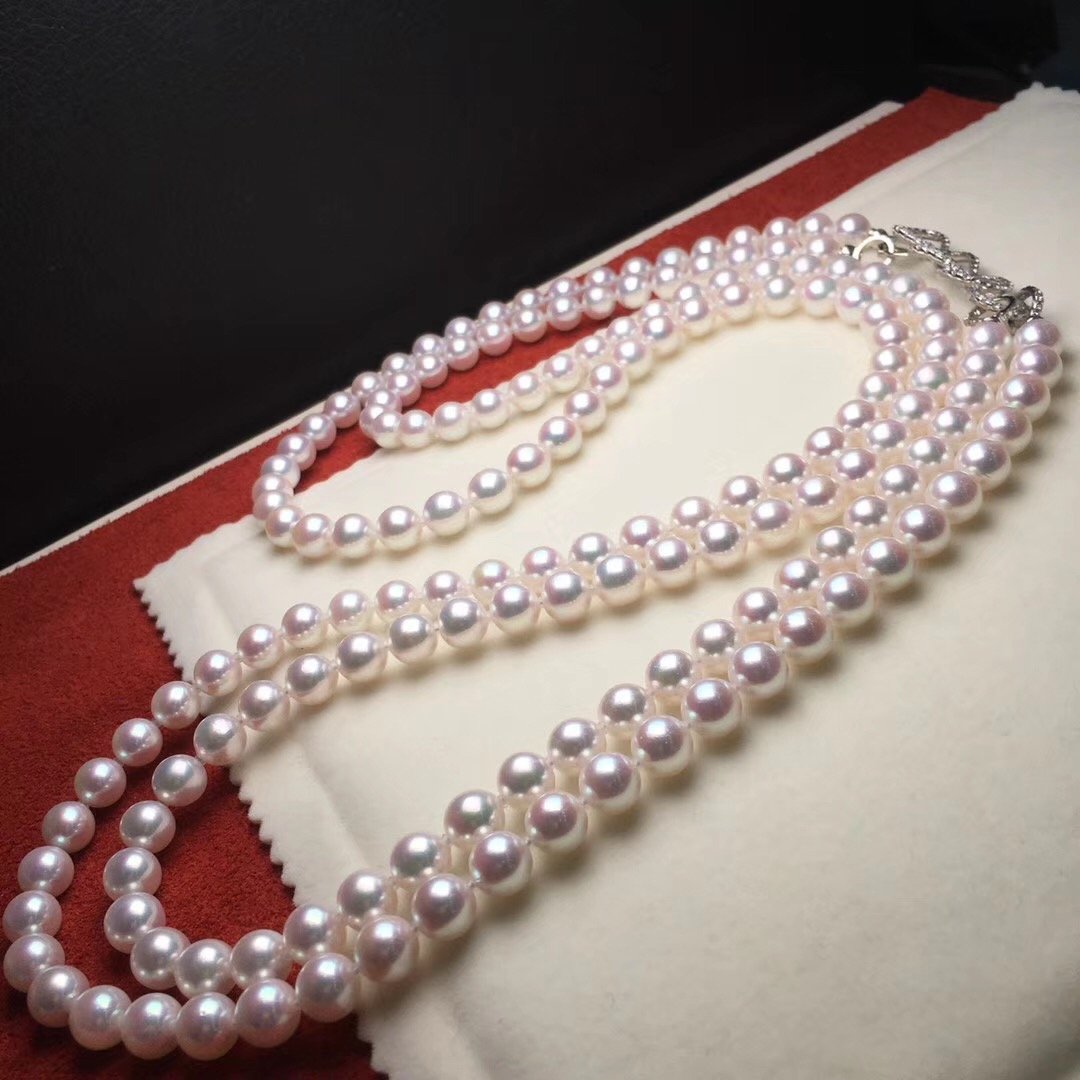 double sided necklace Japanese akoya pearl