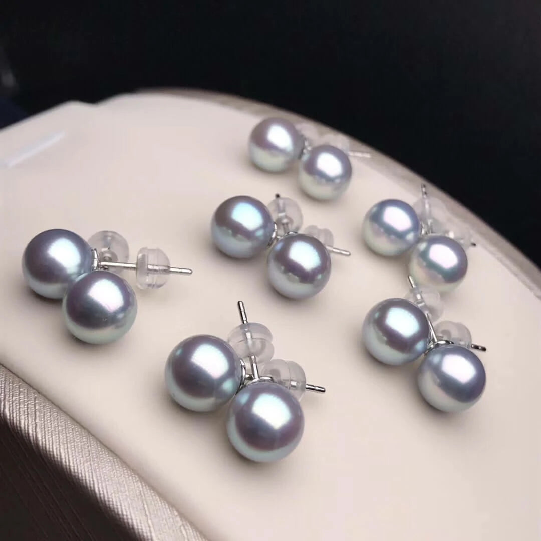 madama luster silver akoya earrings