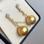 Load image into Gallery viewer, big pearl hanging earrings
