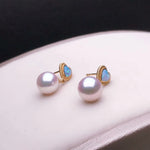 Load image into Gallery viewer, white pearl drop earrings

