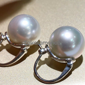 authentic white south sea pearls earrings