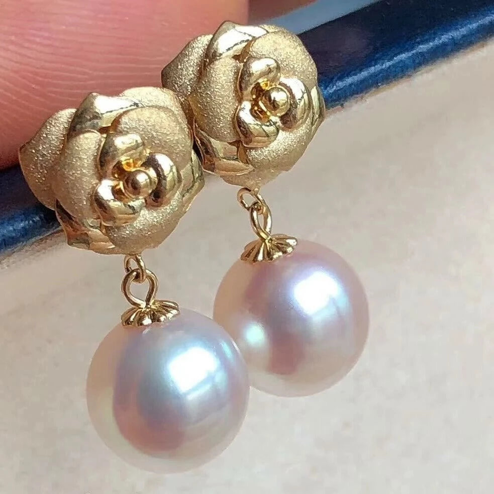 伯爵花 akoya pearl earrings