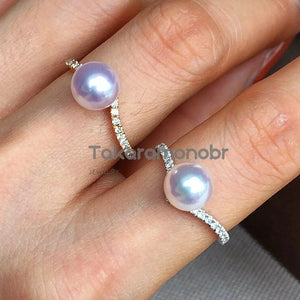 small Japanese akoya pearl ring