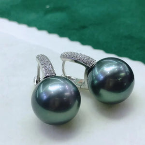 black green stud earrings