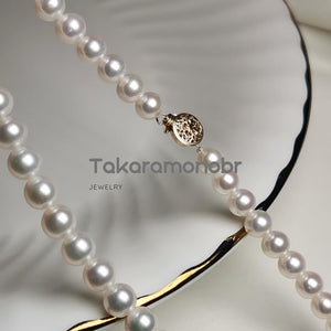 7.0-8.0 mm 16" White Freshadama Freshwater Pearl Necklace - takaramonobr
