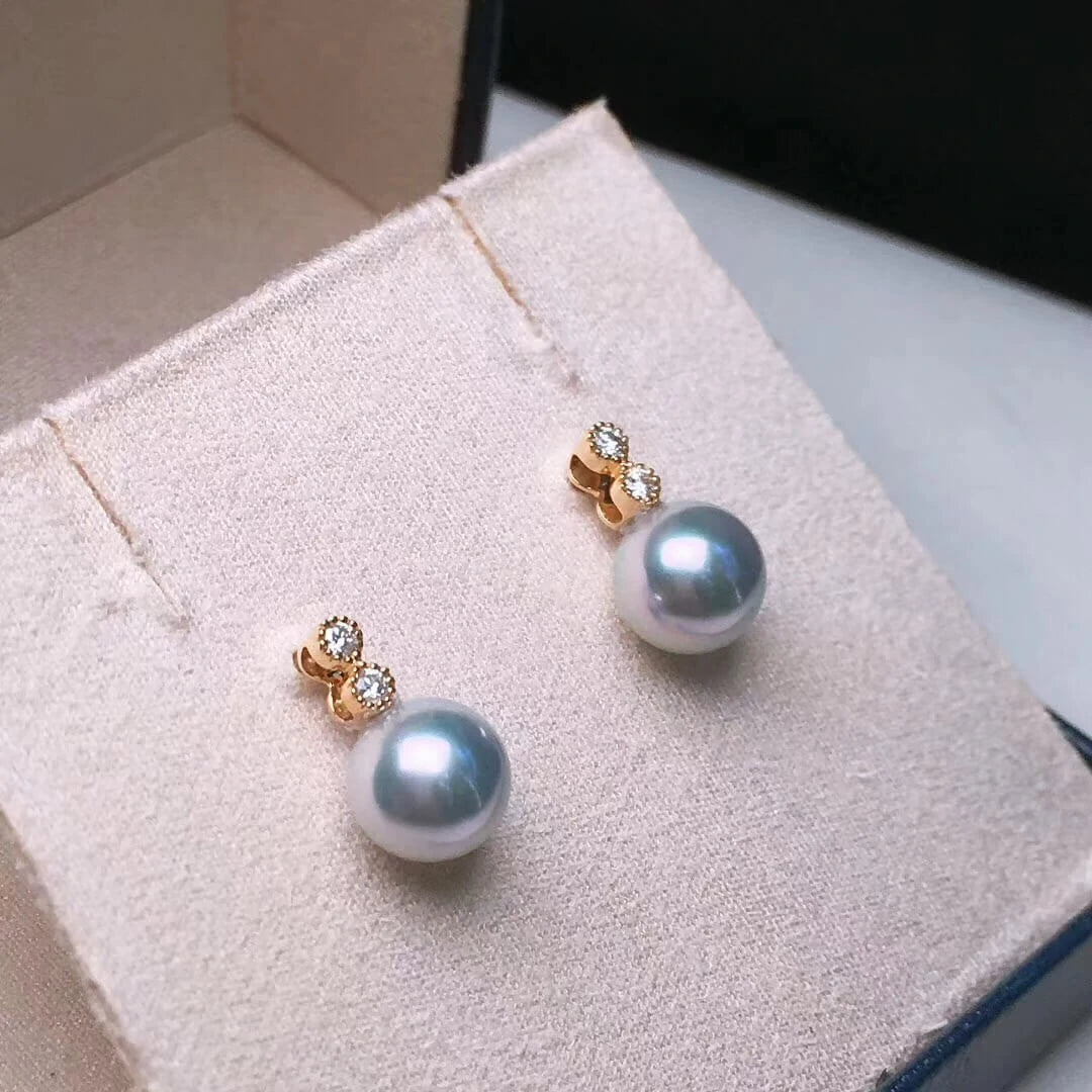18k gold pearl earrings