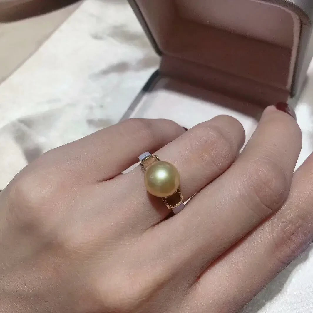 golden and pearl ring