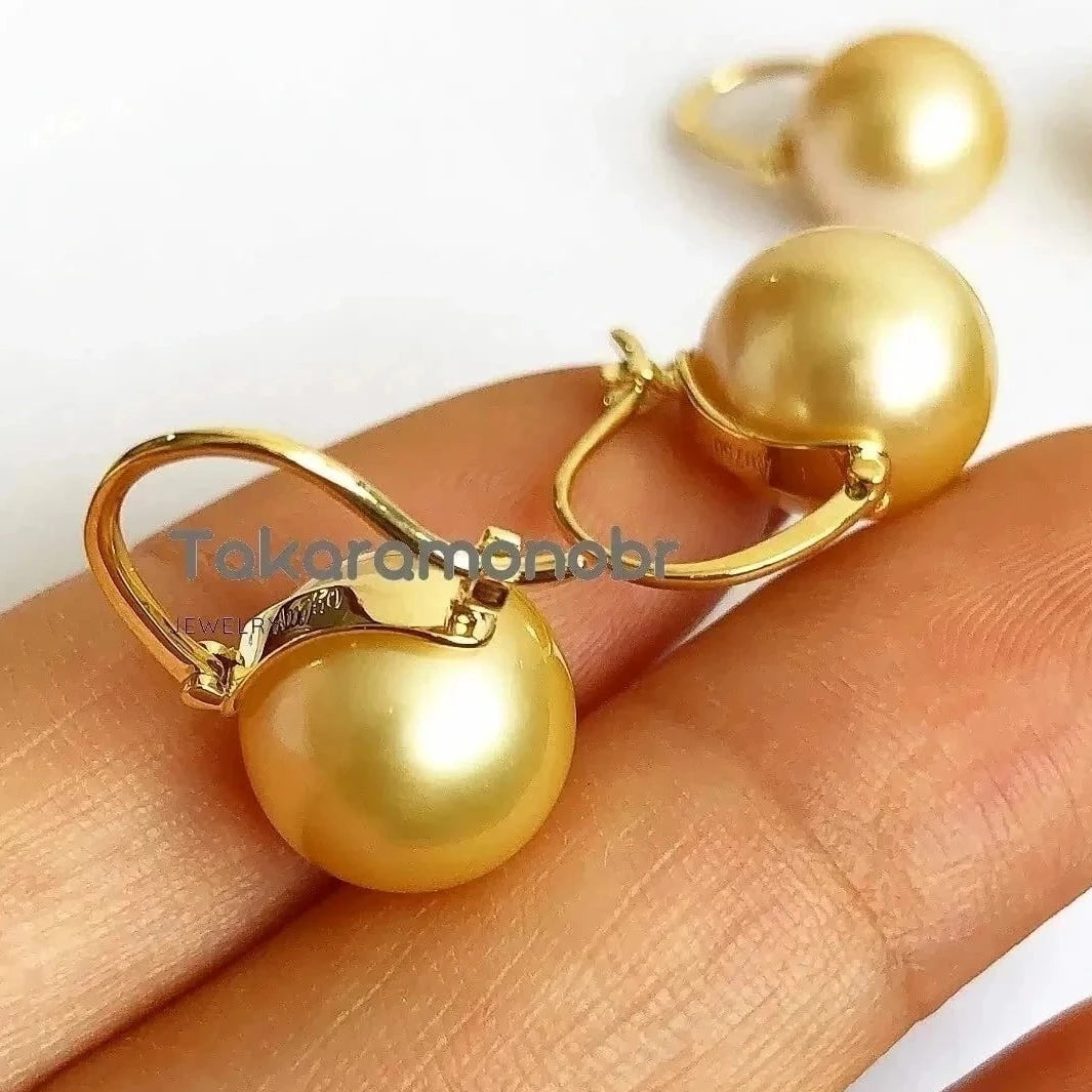 pearl gold hoop earrings