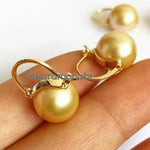 Load image into Gallery viewer, pearl gold hoop earrings
