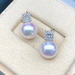 Load image into Gallery viewer, mother of Japanese akoya pearl stud
