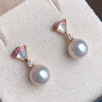 Load image into Gallery viewer, akoya pearl wrap earrings
