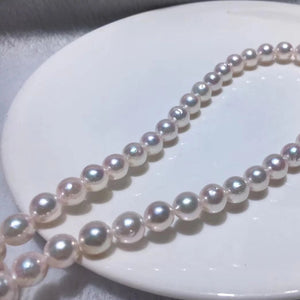 8.5-9.0 mm White Akoya Round Pearl Necklace for Woman - takaramonobr
