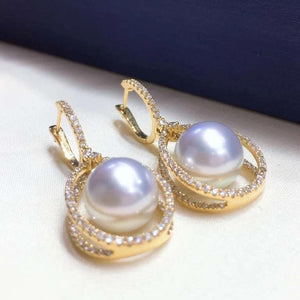 pretty white south sea pearl earrings
