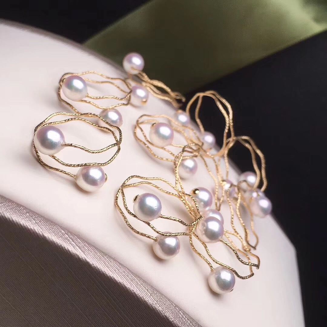 Japanese akoya pearl setting jewelry
