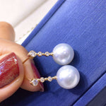 Load image into Gallery viewer, single white south sea pearl earrings choker
