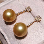 Load image into Gallery viewer, 11 mm pearl earrings

