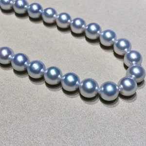 silver Japanese akoya pearl necklaces