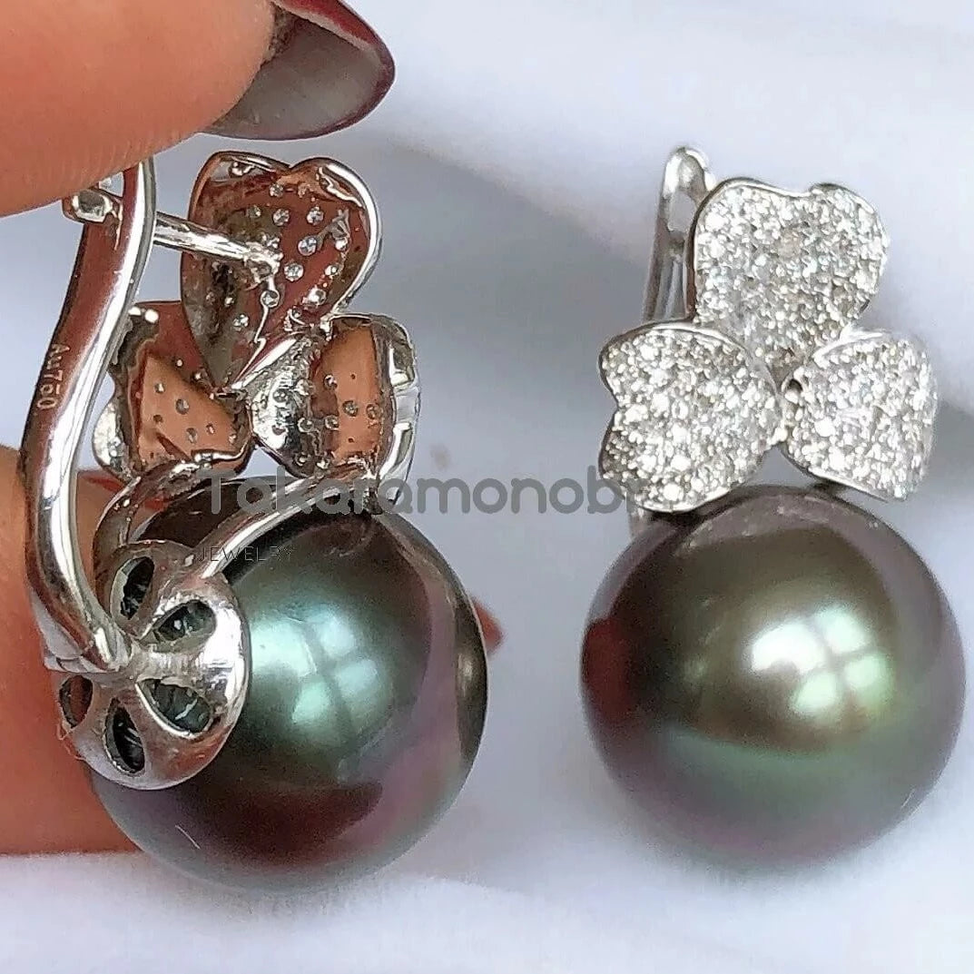 Mikimoto black sales pearl studs