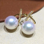 Load image into Gallery viewer, cultured Japanese akoya pearl earrings
