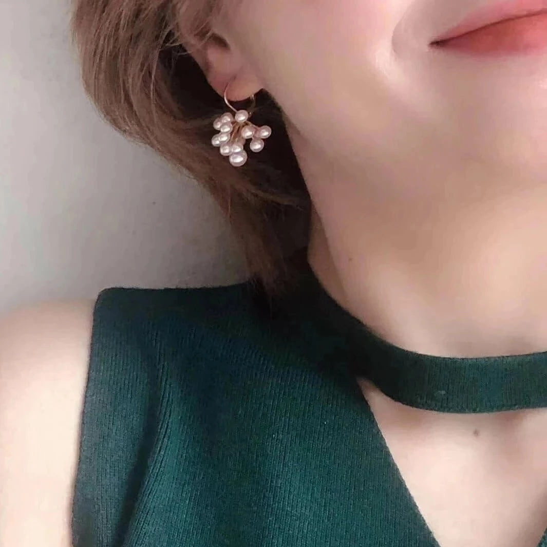 small WHITE akoya pearl earrings