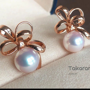 pearl earrings with butterfly