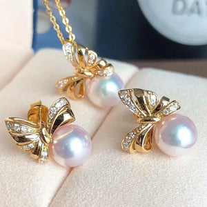 pink pearl necklace set