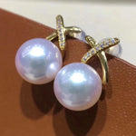 Load image into Gallery viewer, Japanese akoya pearl station earrings
