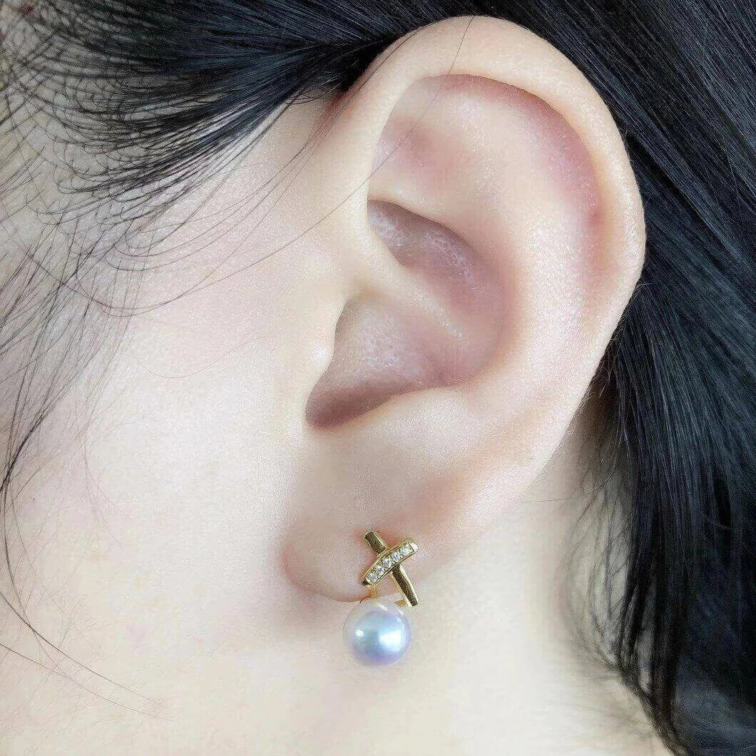 mikimoto Japanese akoya pearl earrings