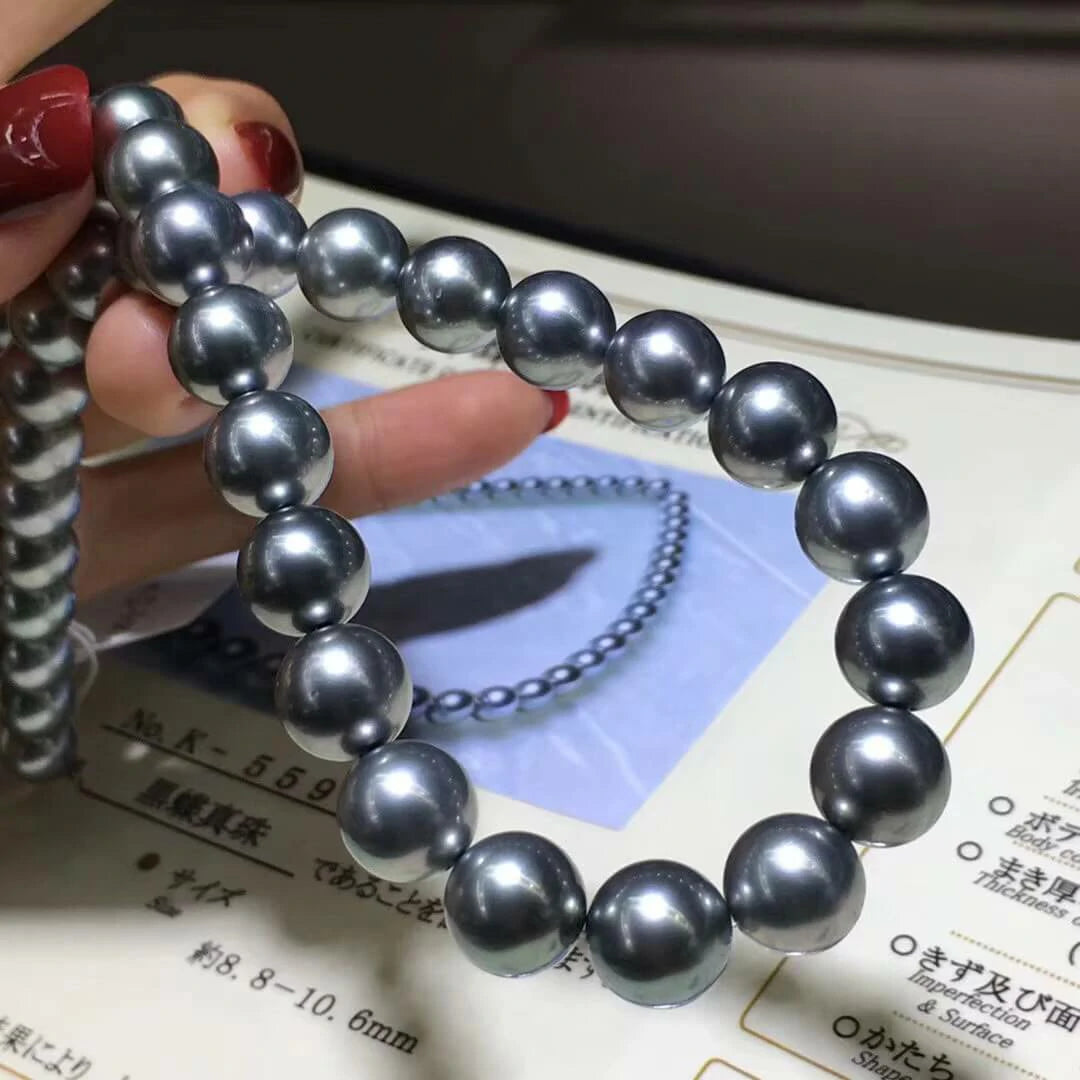 Real black 2025 pearl bracelet
