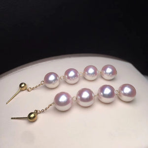 pearl cluster drop earrings 18k gold