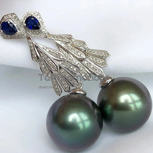 sapphire pearl earrigs