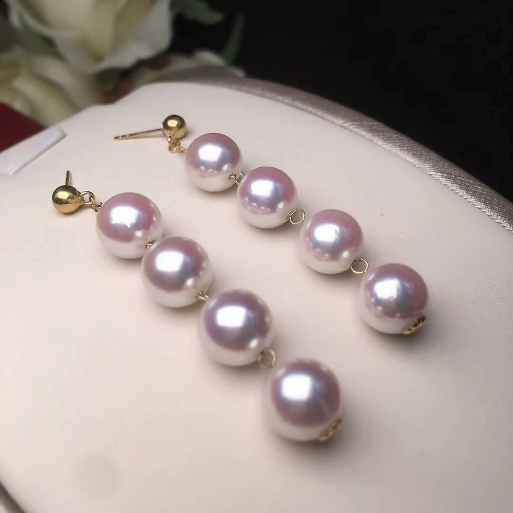 pearl cluster drop earrings