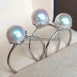 Load image into Gallery viewer, white Japanese akoya pearl ring
