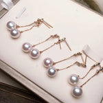 Load image into Gallery viewer, white akoya pearl earrings and earrings sets
