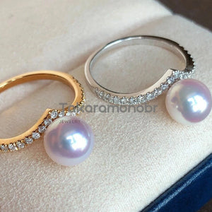 18k yellow gold pearl ring