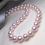Load image into Gallery viewer, white akoya with rose overtones pearl necklace
