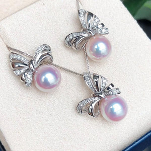 akoya pearl stud earrings set in white gold